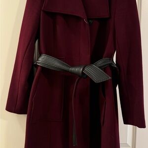 Women’s Cole Haan Burgundy Coat with reversible Belt